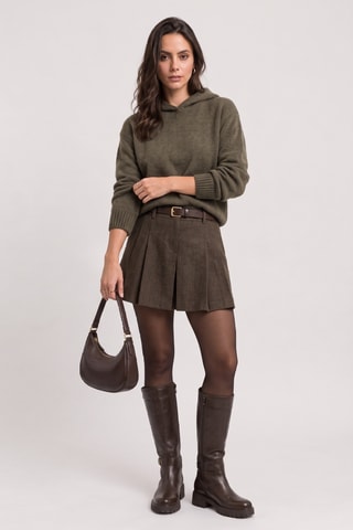 Pull oversize à capuche - Kaki
