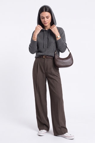 Pull oversize à capuche - Gris foncé
