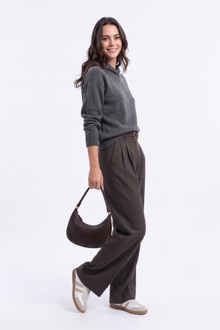 Pull oversize à capuche - Gris foncé