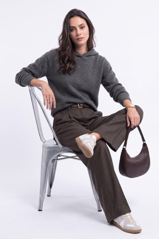 Pull oversize à capuche - Gris foncé