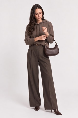 Pull oversize à capuche - Marron
