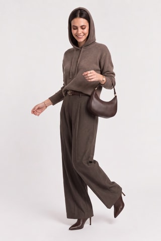 Pull oversize à capuche - Marron