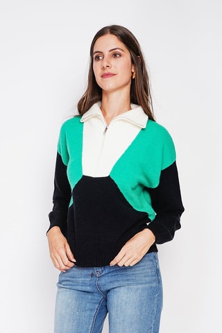 Pull oversize - Noir et vert