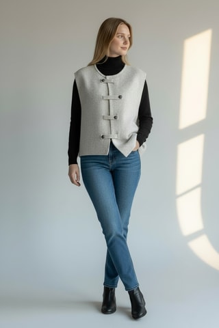 Gilet sans manches en laine - Écru