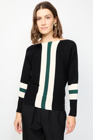 Pull - Blanc, noir et vert