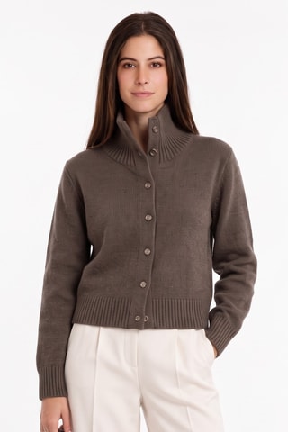 Gilet oversize en laine - Marron clair