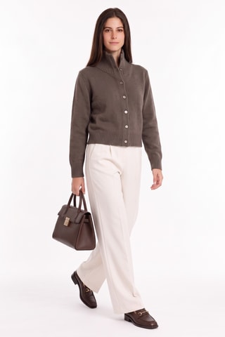 Gilet oversize en laine - Marron clair