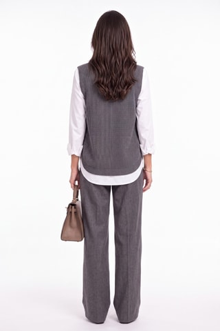Pull sans manches en laine - Gris