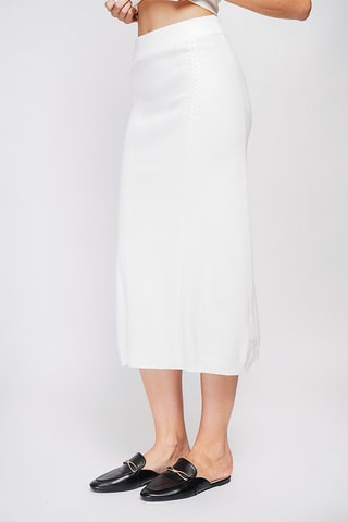 Jupe midi - Blanc