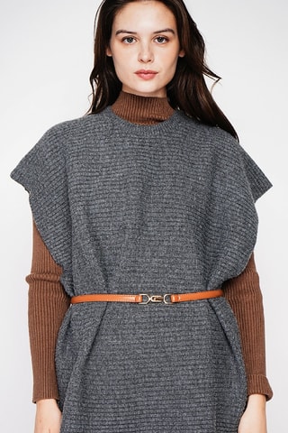 Robe pull oversize - Gris foncé