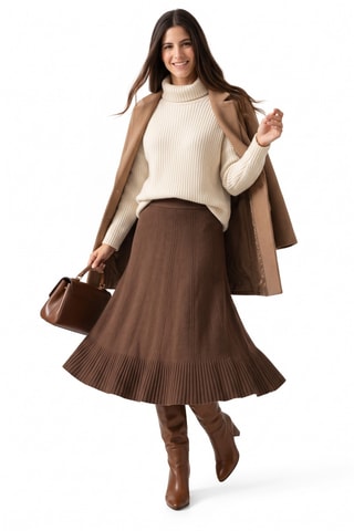 Jupe midi - Marron clair