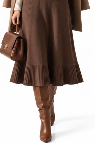 Jupe midi - Marron clair