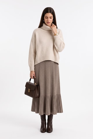 Jupe midi - Beige