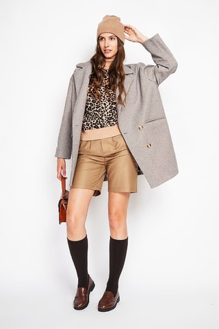 Manteau oversize en laine - Marron clair