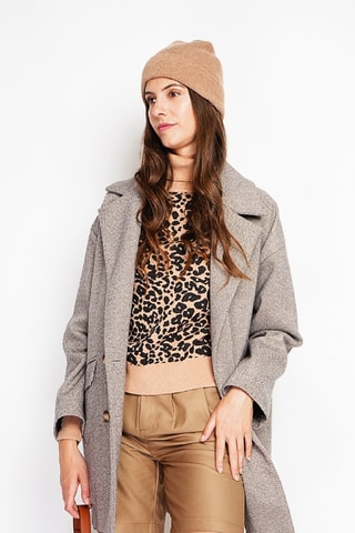 Manteau oversize en laine - Marron clair