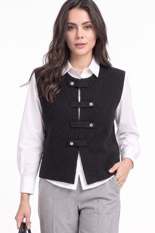 Gilet sans manches en laine - Noir