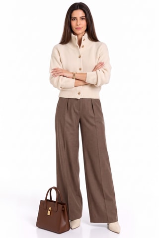 Gilet oversize en laine - Écru