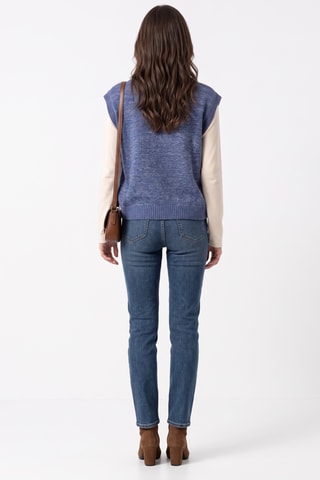 Pull sans manches en laine - Bleu