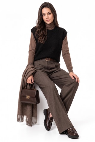 Pull sans manches en laine - Noir