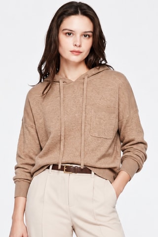 Pull à capuche - Marron clair