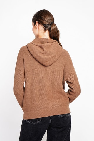 Pull oversize à capuche - Marron