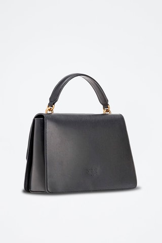 Sac à main en cuir de veau Love One - Noir