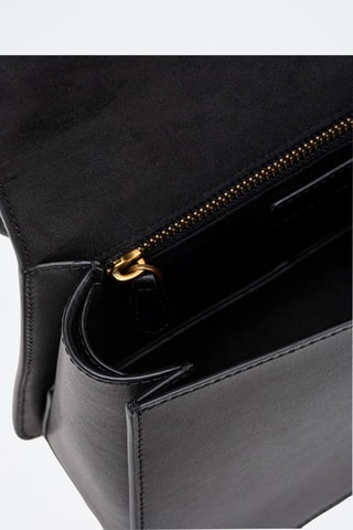 Sac à main en cuir de veau Love One - Noir