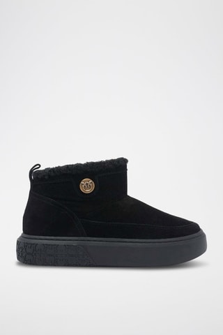 Nubuck Enkellaarzen Yoko 22 - Zwart - Zwart en goudkleurig