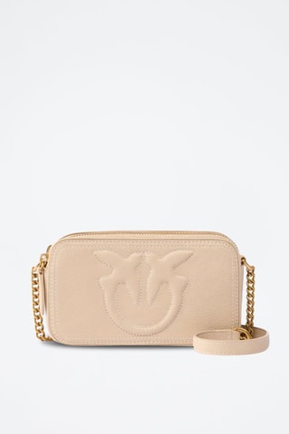 Sac bandoulière en cuir de mouton Carrie - Beige