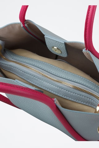 Leren Shopper - Blauw