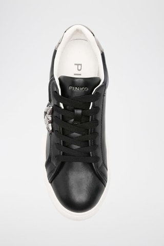 Kalfsleren Platform Sneakers - Zwart