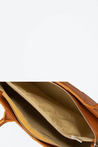 Kalfsleren shopper Camel - Bruin