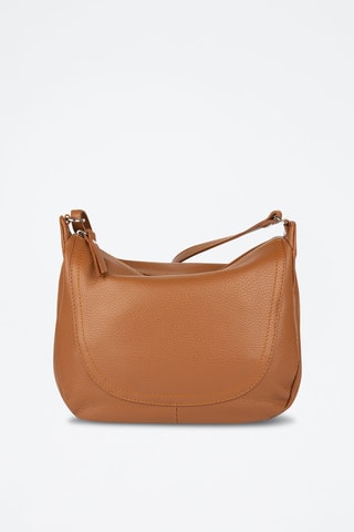 Kalfsleren Schoudertas Camel - Bruin