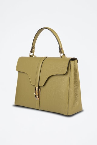 Sac bandoulière en cuir - Vert et doré