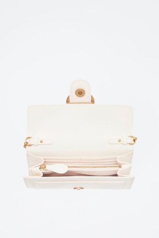 Sac bandoulière en cuir - Blanc et doré
