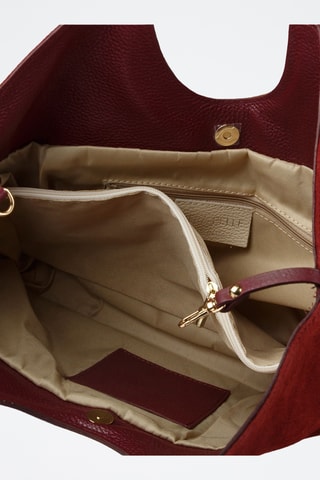 Kalfsleren Shopper - Bordeauxrood