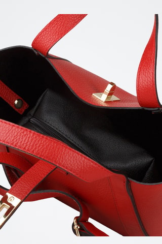 Kalfsleren Handtas en Clutch - Rood