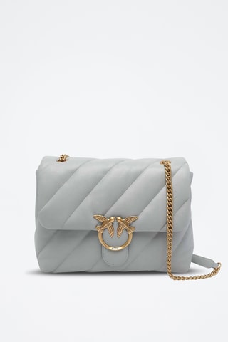 Sac porté épaule en cuir Big Love Puff - Gris