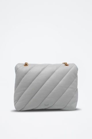 Sac porté épaule en cuir Big Love Puff - Gris