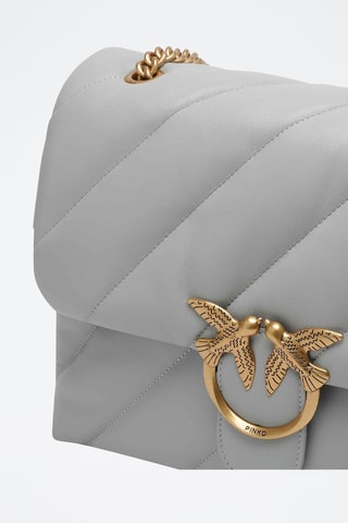 Sac porté épaule en cuir Big Love Puff - Gris