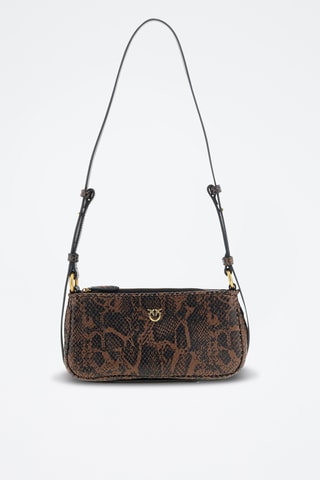 Sac porté épaule en cuir Love - Marron