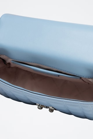 Leren Schoudertas Tribeca Large - Lichtblauw