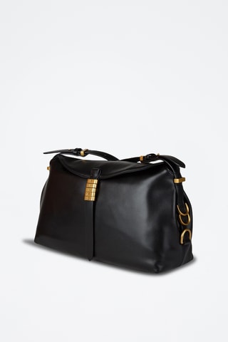 Sac porté épaule en cuir de chèvre - Noir