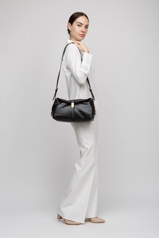 Sac porté épaule en cuir de chèvre - Noir