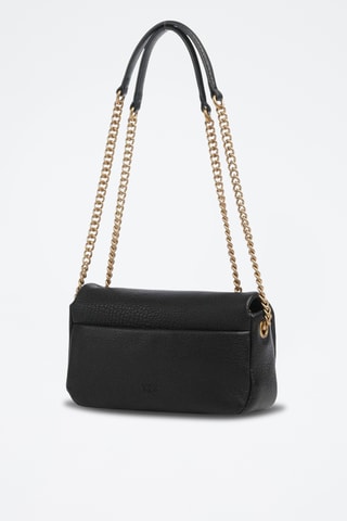 Sac porté épaule en cuir de mouton - Noir