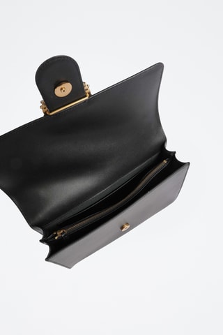 Sac bandoulière en cuir de cheval - Noir