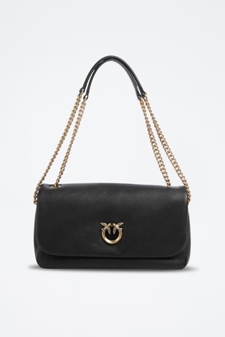 Sac porté épaule en cuir de mouton - Noir