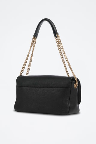 Sac porté épaule en cuir de mouton - Noir