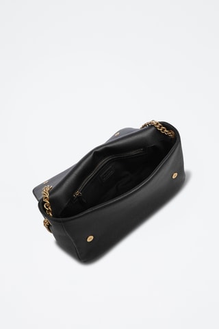 Sac porté épaule en cuir de mouton - Noir