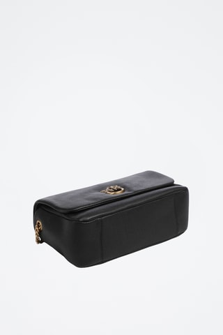 Sac porté épaule en cuir de mouton - Noir